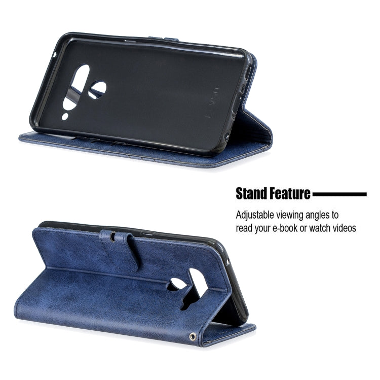 For LG V50 Stitching Style 2-Color Cow Texture Horizontal Flip PU Leather Case with Holder & Card Slot & Lanyard