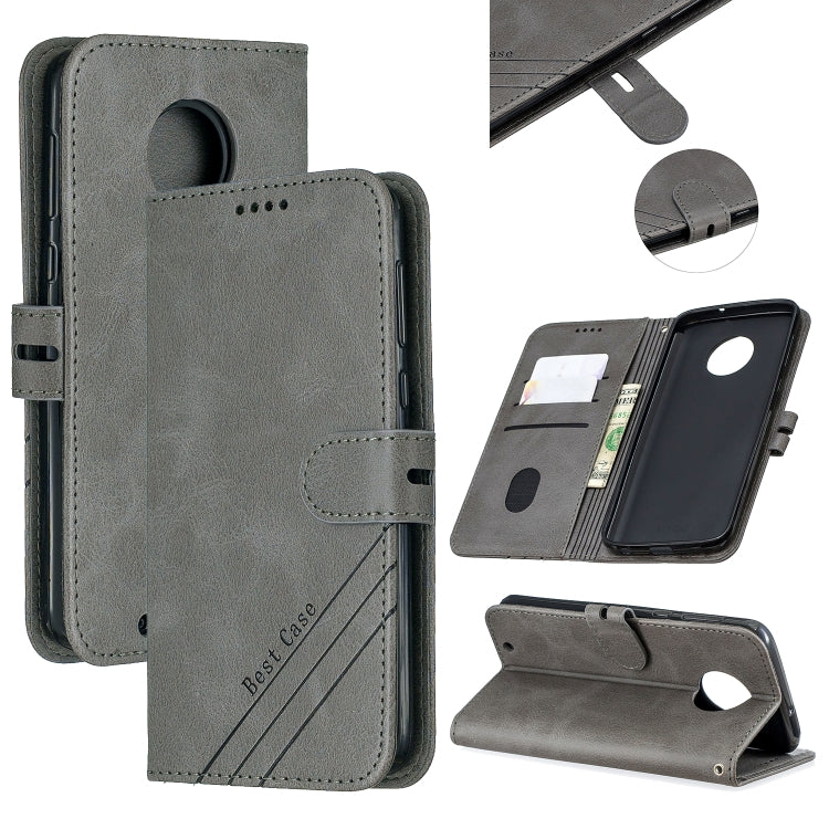 For Moto G6 2018 Stitching Style 2-Color Cow Texture Horizontal Flip PU Leather Case with Holder & Card Slot & Lanyard