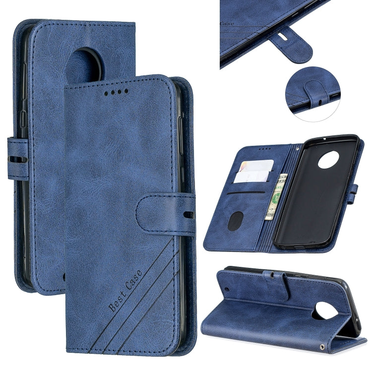 For Moto G6 2018 Stitching Style 2-Color Cow Texture Horizontal Flip PU Leather Case with Holder & Card Slot & Lanyard