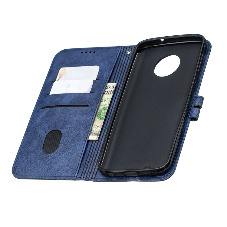 For Moto G6 2018 Stitching Style 2-Color Cow Texture Horizontal Flip PU Leather Case with Holder & Card Slot & Lanyard