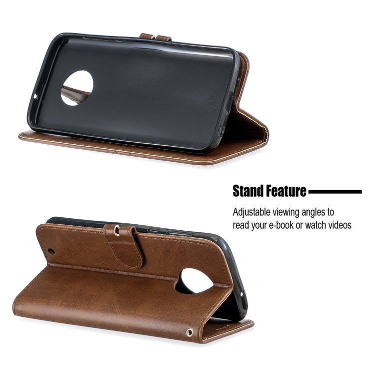 For Moto G6 2018 Stitching Style 2-Color Cow Texture Horizontal Flip PU Leather Case with Holder & Card Slot & Lanyard