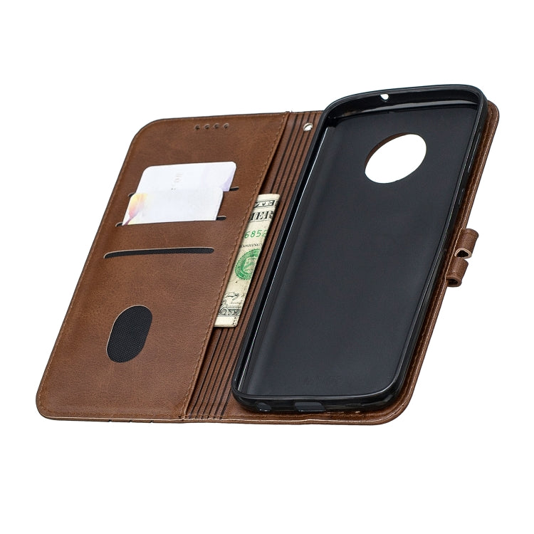 For Moto G6 2018 Stitching Style 2-Color Cow Texture Horizontal Flip PU Leather Case with Holder & Card Slot & Lanyard