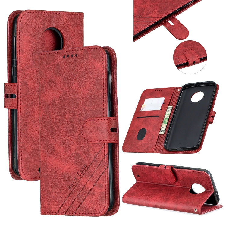 For Moto G6 2018 Stitching Style 2-Color Cow Texture Horizontal Flip PU Leather Case with Holder & Card Slot & Lanyard