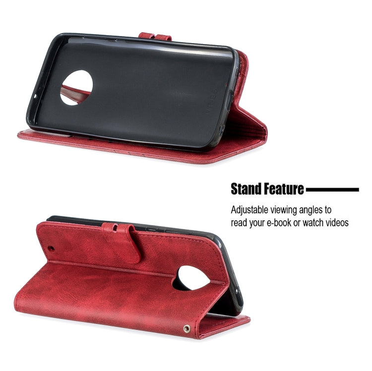 For Moto G6 2018 Stitching Style 2-Color Cow Texture Horizontal Flip PU Leather Case with Holder & Card Slot & Lanyard