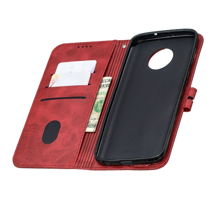 For Moto G6 2018 Stitching Style 2-Color Cow Texture Horizontal Flip PU Leather Case with Holder & Card Slot & Lanyard