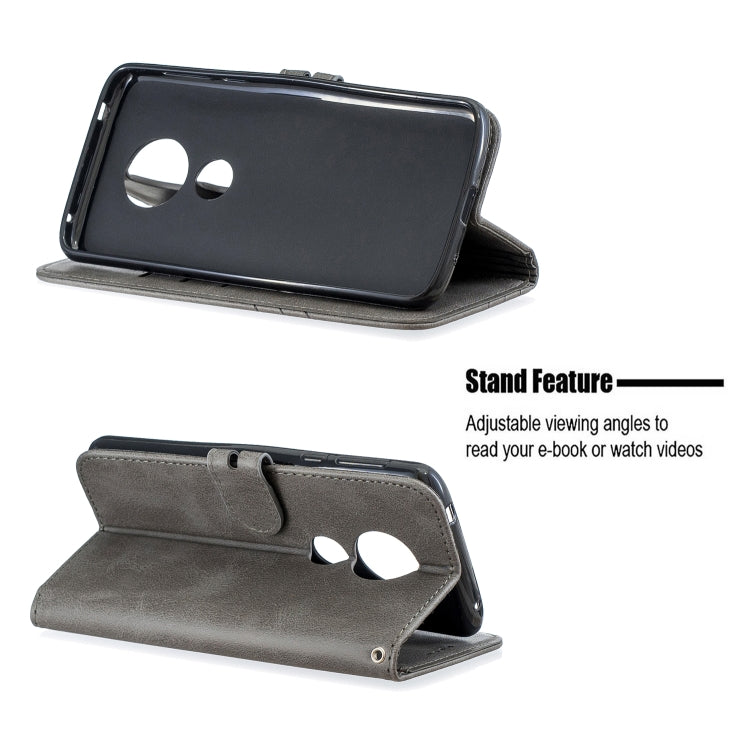 For Moto G6 Play E5 Stitching Style 2-Color Cow Texture Horizontal Flip PU Leather Case with Holder & Card Slot & Lanyard