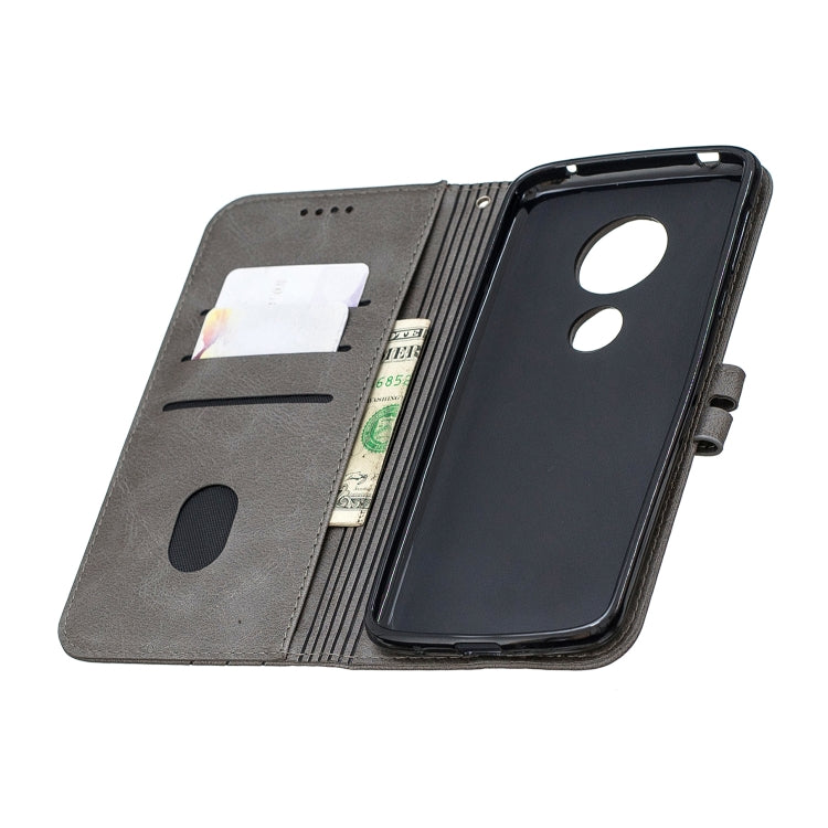 For Moto G6 Play E5 Stitching Style 2-Color Cow Texture Horizontal Flip PU Leather Case with Holder & Card Slot & Lanyard