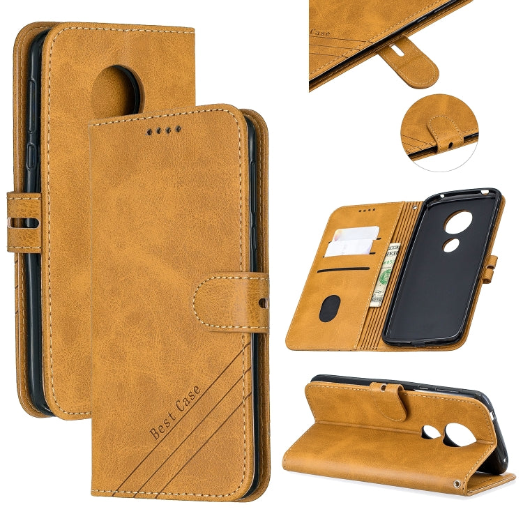 For Moto G6 Play E5 Stitching Style 2-Color Cow Texture Horizontal Flip PU Leather Case with Holder & Card Slot & Lanyard