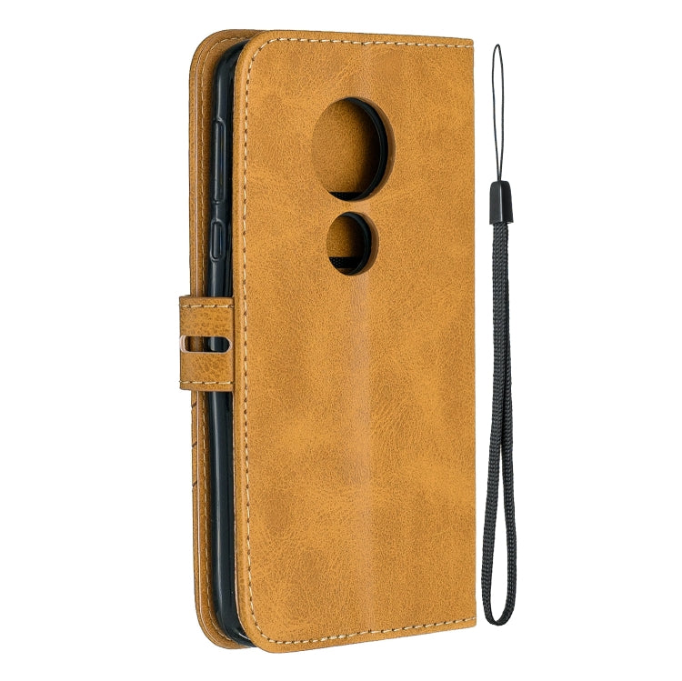 For Moto G6 Play E5 Stitching Style 2-Color Cow Texture Horizontal Flip PU Leather Case with Holder & Card Slot & Lanyard