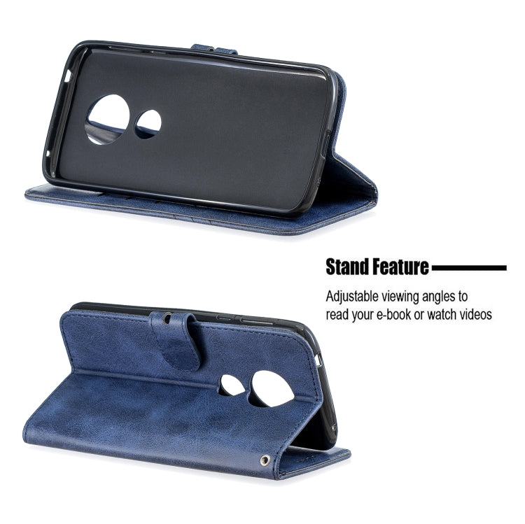 For Moto G6 Play E5 Stitching Style 2-Color Cow Texture Horizontal Flip PU Leather Case with Holder & Card Slot & Lanyard