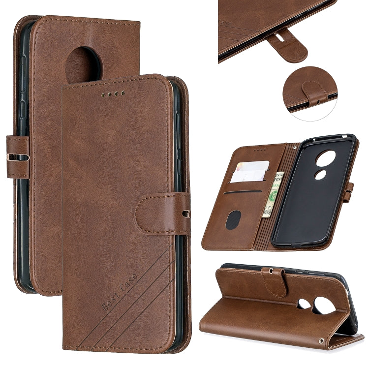 For Moto G6 Play E5 Stitching Style 2-Color Cow Texture Horizontal Flip PU Leather Case with Holder & Card Slot & Lanyard