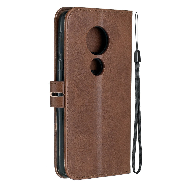 For Moto G6 Play E5 Stitching Style 2-Color Cow Texture Horizontal Flip PU Leather Case with Holder & Card Slot & Lanyard