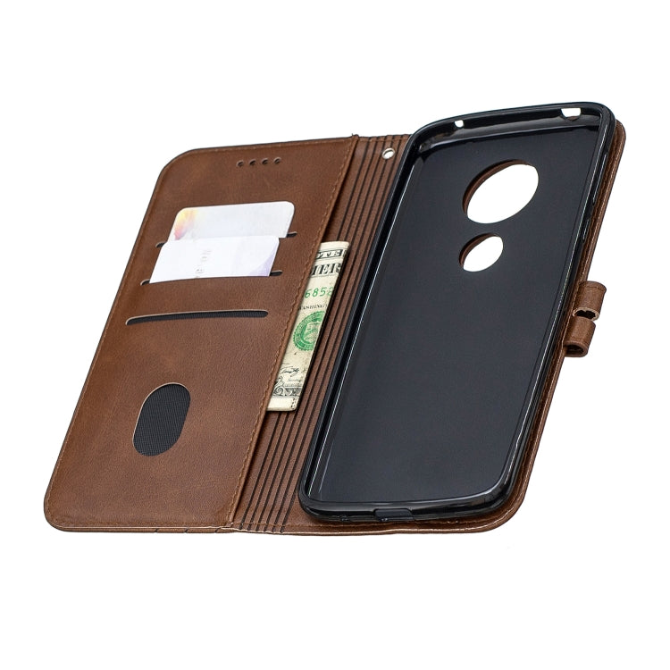 For Moto G6 Play E5 Stitching Style 2-Color Cow Texture Horizontal Flip PU Leather Case with Holder & Card Slot & Lanyard
