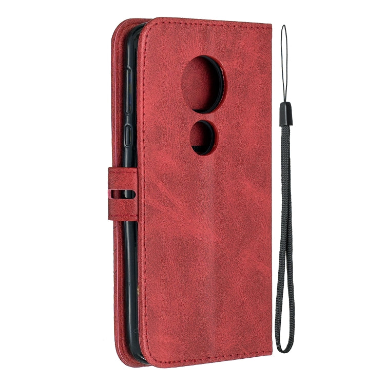 For Moto G6 Play E5 Stitching Style 2-Color Cow Texture Horizontal Flip PU Leather Case with Holder & Card Slot & Lanyard