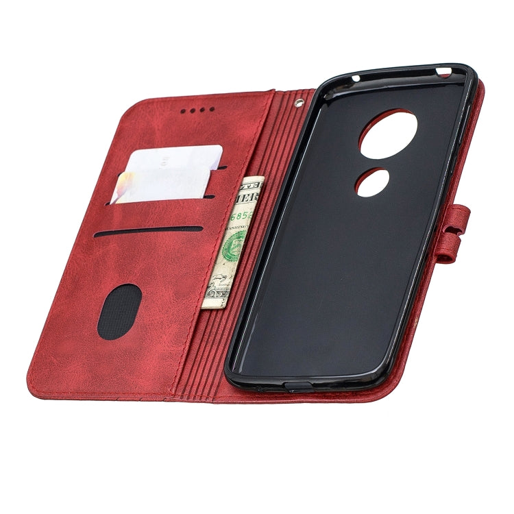 For Moto G6 Play E5 Stitching Style 2-Color Cow Texture Horizontal Flip PU Leather Case with Holder & Card Slot & Lanyard