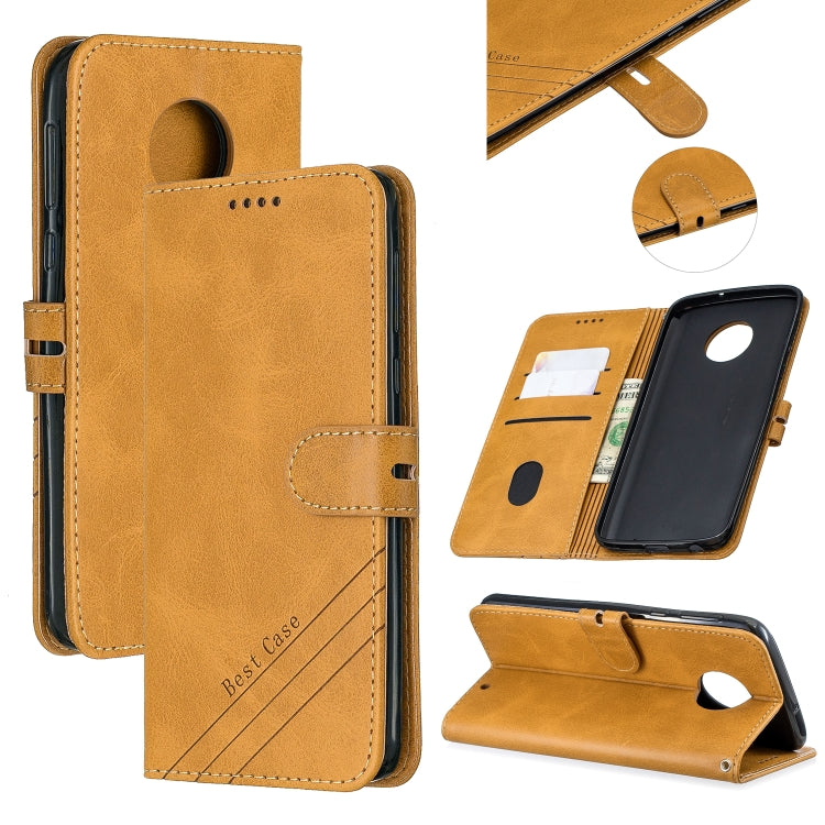 For Moto G6 Plus 2018 Stitching Style 2-Color Cow Texture Horizontal Flip PU Leather Case with Holder & Card Slot & Lanyard