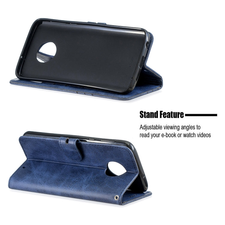 For Moto G6 Plus 2018 Stitching Style 2-Color Cow Texture Horizontal Flip PU Leather Case with Holder & Card Slot & Lanyard