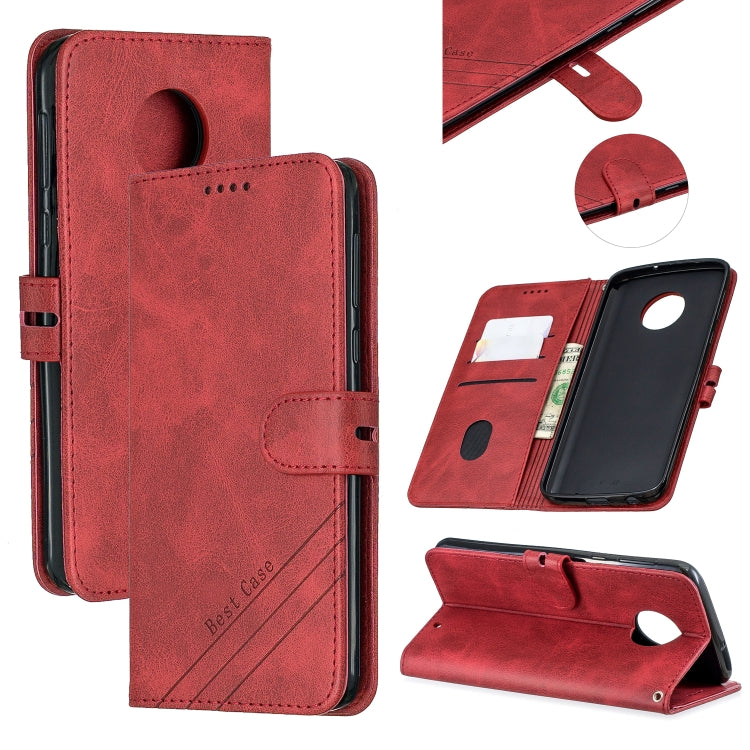 For Moto G6 Plus 2018 Stitching Style 2-Color Cow Texture Horizontal Flip PU Leather Case with Holder & Card Slot & Lanyard