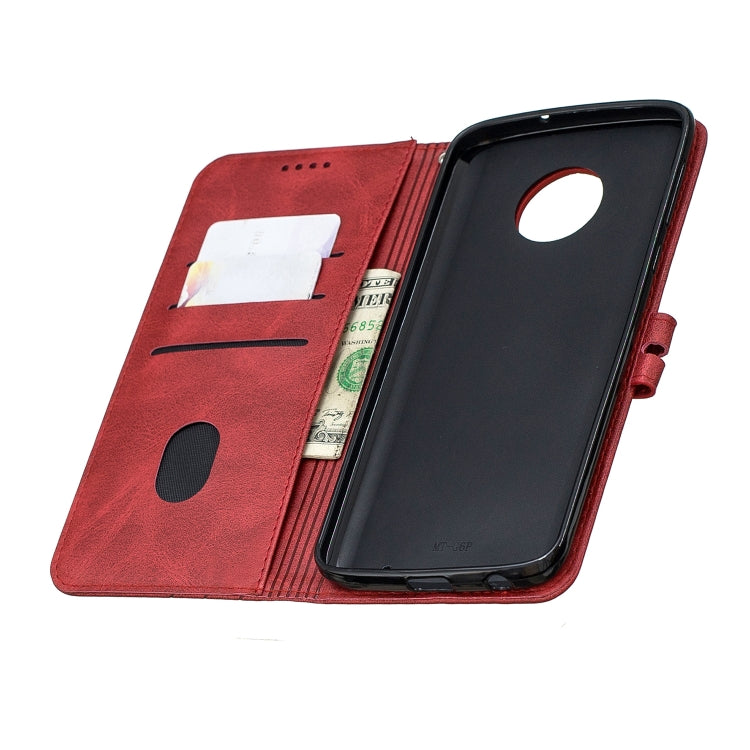 For Moto G6 Plus 2018 Stitching Style 2-Color Cow Texture Horizontal Flip PU Leather Case with Holder & Card Slot & Lanyard