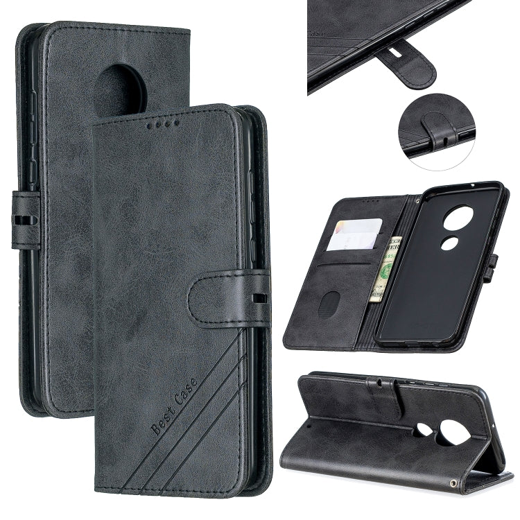 For Moto G7 / G7 Plus Stitching Style 2-Color Cow Texture Horizontal Flip PU Leather Case with Holder & Card Slot & Lanyard