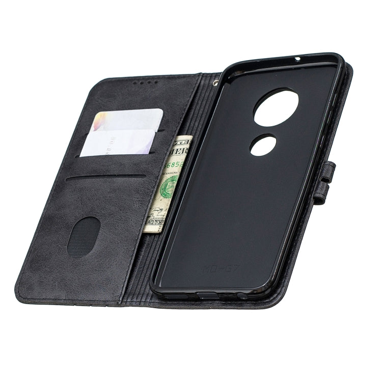 For Moto G7 / G7 Plus Stitching Style 2-Color Cow Texture Horizontal Flip PU Leather Case with Holder & Card Slot & Lanyard