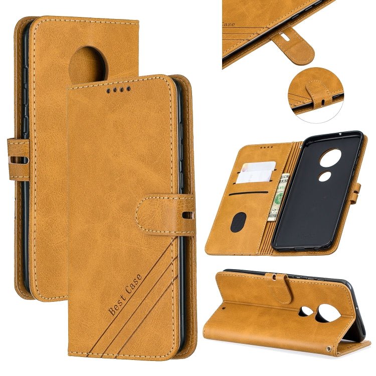 For Moto G7 / G7 Plus Stitching Style 2-Color Cow Texture Horizontal Flip PU Leather Case with Holder & Card Slot & Lanyard