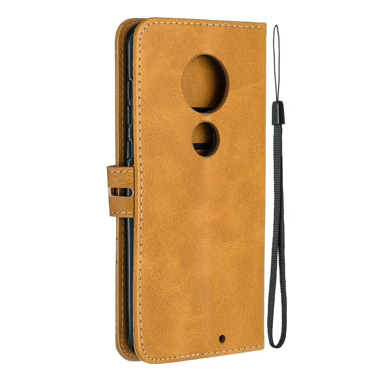 For Moto G7 / G7 Plus Stitching Style 2-Color Cow Texture Horizontal Flip PU Leather Case with Holder & Card Slot & Lanyard