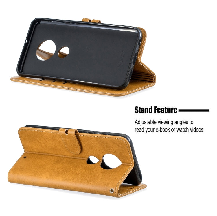 For Moto G7 / G7 Plus Stitching Style 2-Color Cow Texture Horizontal Flip PU Leather Case with Holder & Card Slot & Lanyard