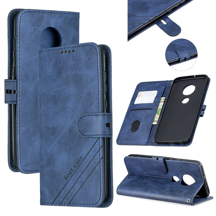 For Moto G7 / G7 Plus Stitching Style 2-Color Cow Texture Horizontal Flip PU Leather Case with Holder & Card Slot & Lanyard