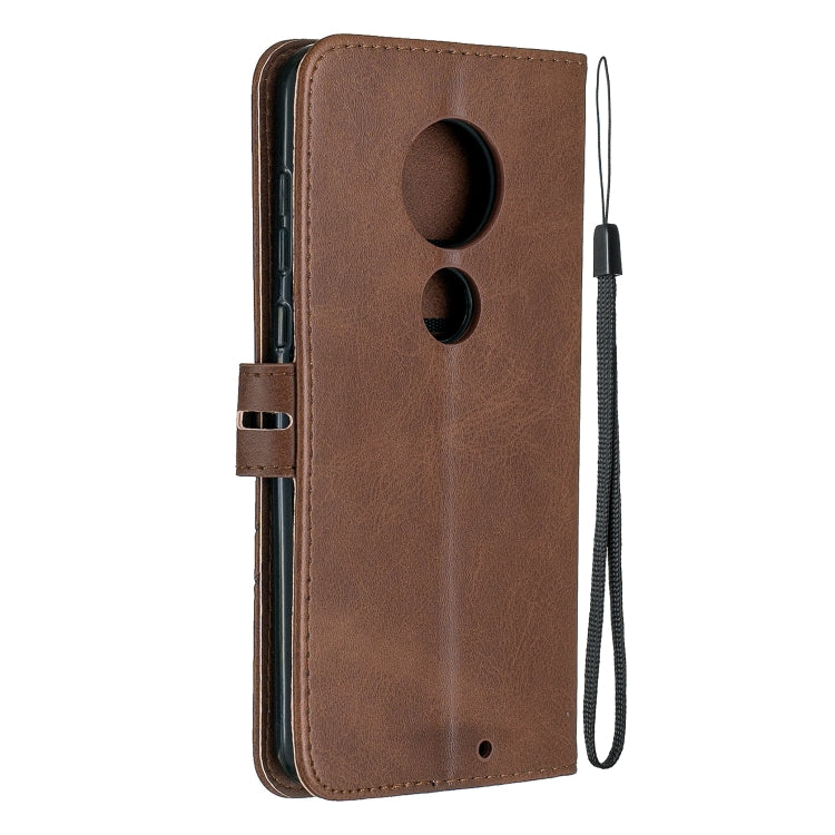 For Moto G7 / G7 Plus Stitching Style 2-Color Cow Texture Horizontal Flip PU Leather Case with Holder & Card Slot & Lanyard