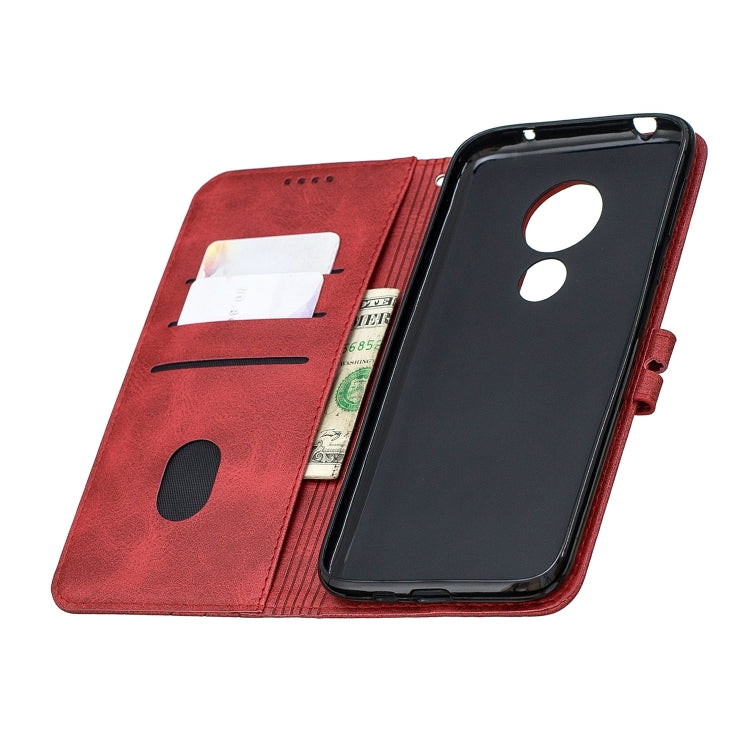 For Moto G7 Play Stitching Style 2-Color Cow Texture Horizontal Flip PU Leather Case with Holder & Card Slot & Lanyard