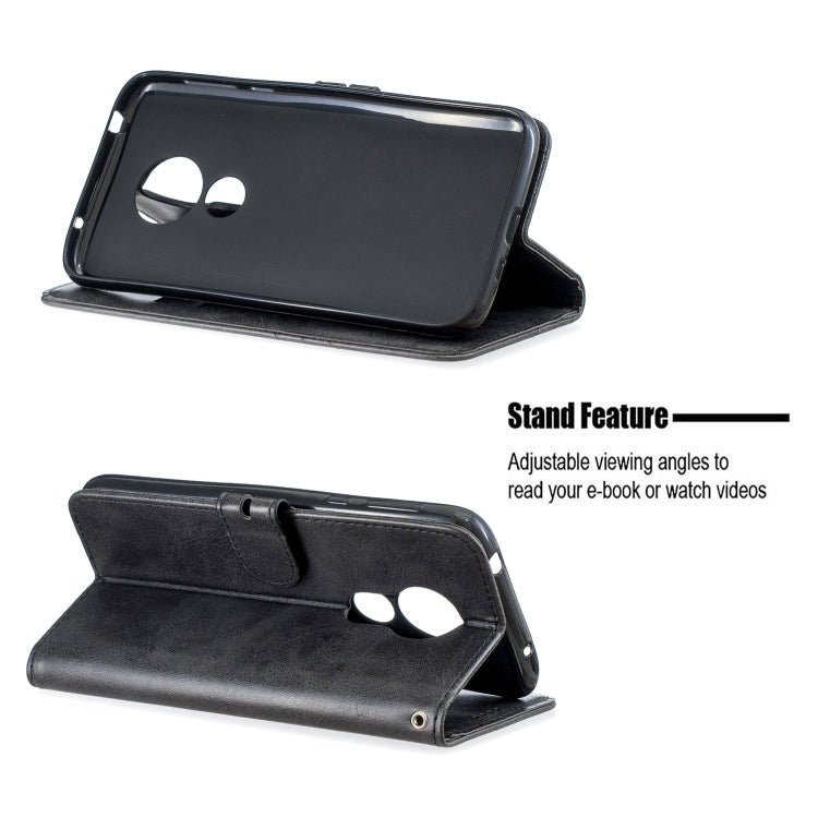 For Moto G7 Power Stitching Style 2-Color Cow Texture Horizontal Flip PU Leather Case with Holder & Card Slot & Lanyard