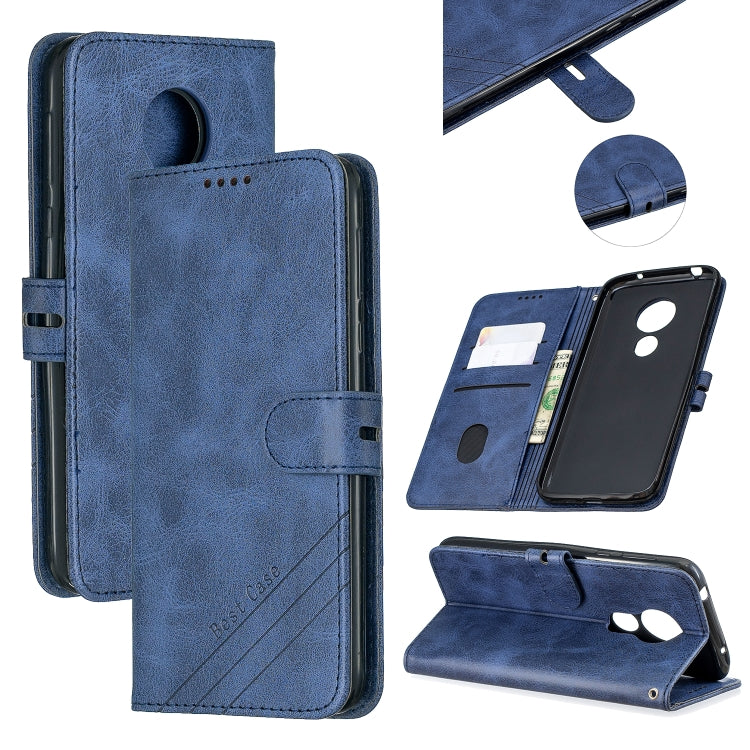 For Moto G7 Power Stitching Style 2-Color Cow Texture Horizontal Flip PU Leather Case with Holder & Card Slot & Lanyard