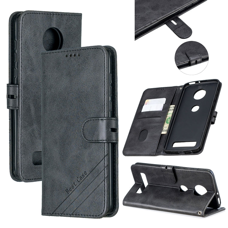 For Moto Z4 Play / Z4 Stitching Style 2-Color Cow Texture Horizontal Flip PU Leather Case with Holder & Card Slot & Lanyard