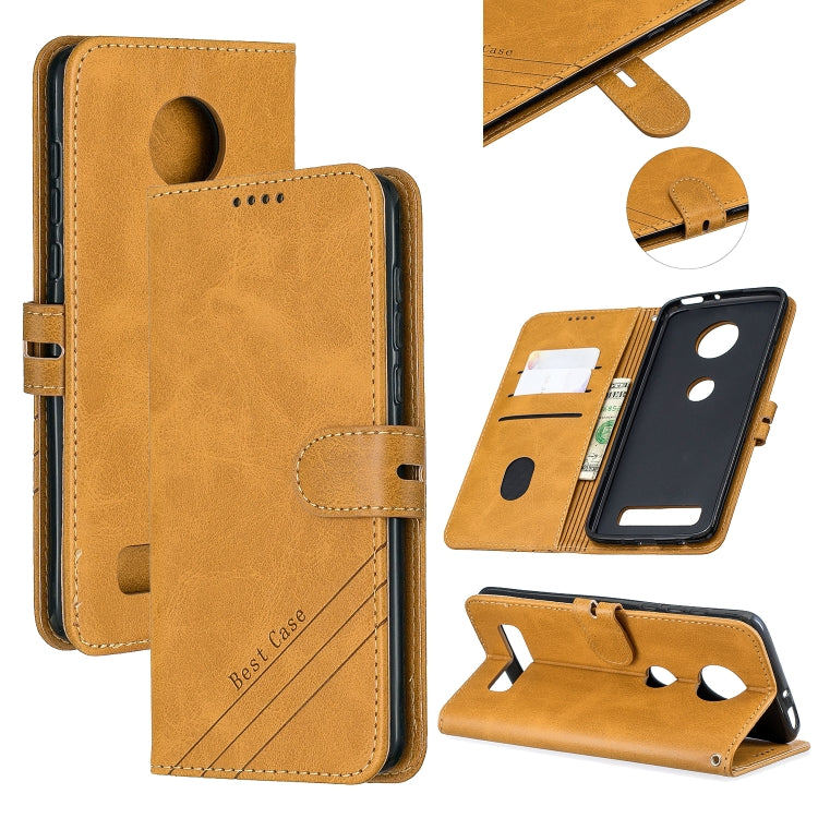 For Moto Z4 Play / Z4 Stitching Style 2-Color Cow Texture Horizontal Flip PU Leather Case with Holder & Card Slot & Lanyard