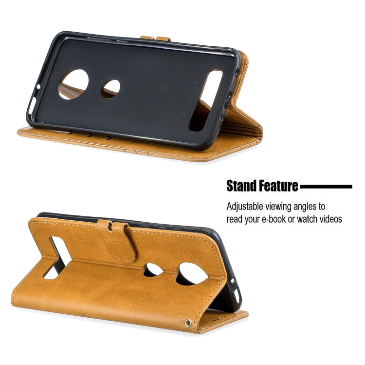 For Moto Z4 Play / Z4 Stitching Style 2-Color Cow Texture Horizontal Flip PU Leather Case with Holder & Card Slot & Lanyard