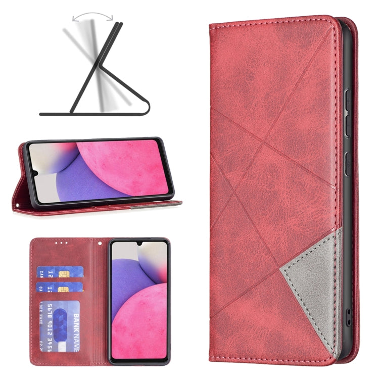 For Samsung Galaxy A33 5G Prismatic Invisible Magnetic Leather Phone Case
