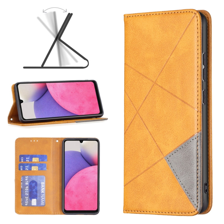 For Samsung Galaxy A33 5G Prismatic Invisible Magnetic Leather Phone Case