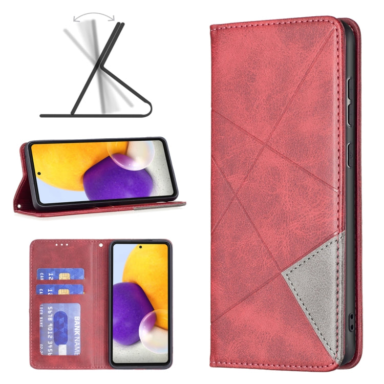 For Samsung Galaxy A73 5G Prismatic Invisible Magnetic Leather Phone Case