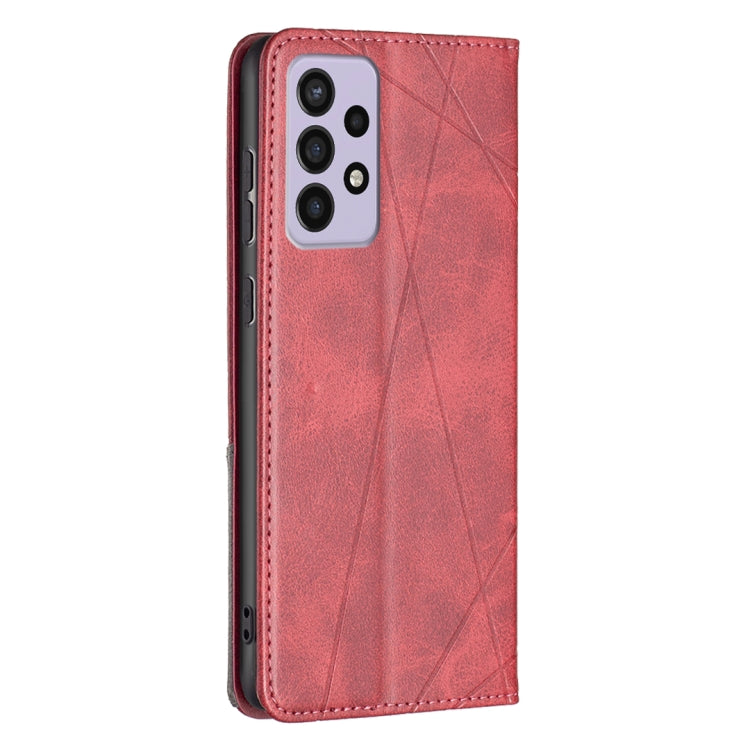 For Samsung Galaxy A73 5G Prismatic Invisible Magnetic Leather Phone Case