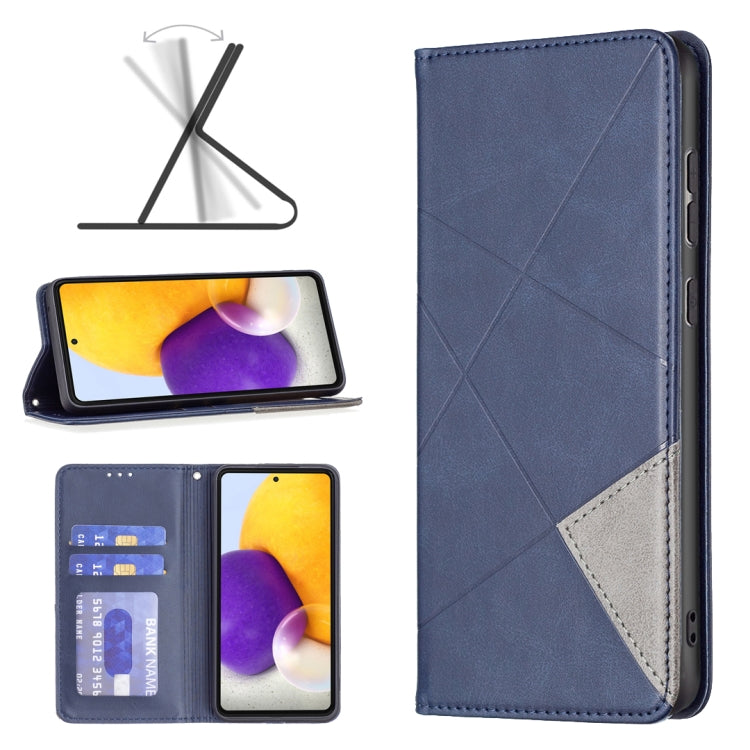 For Samsung Galaxy A73 5G Prismatic Invisible Magnetic Leather Phone Case
