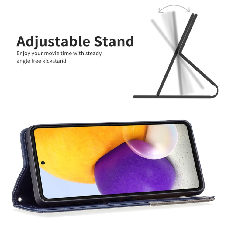 For Samsung Galaxy A73 5G Prismatic Invisible Magnetic Leather Phone Case