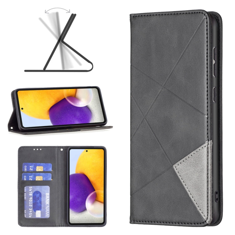 For Samsung Galaxy A73 5G Prismatic Invisible Magnetic Leather Phone Case