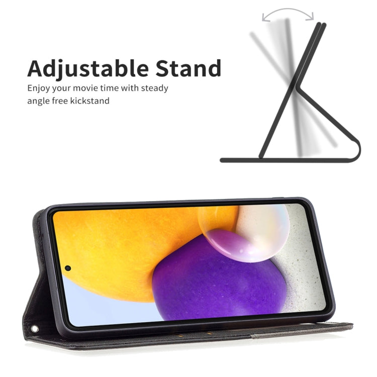 For Samsung Galaxy A73 5G Prismatic Invisible Magnetic Leather Phone Case