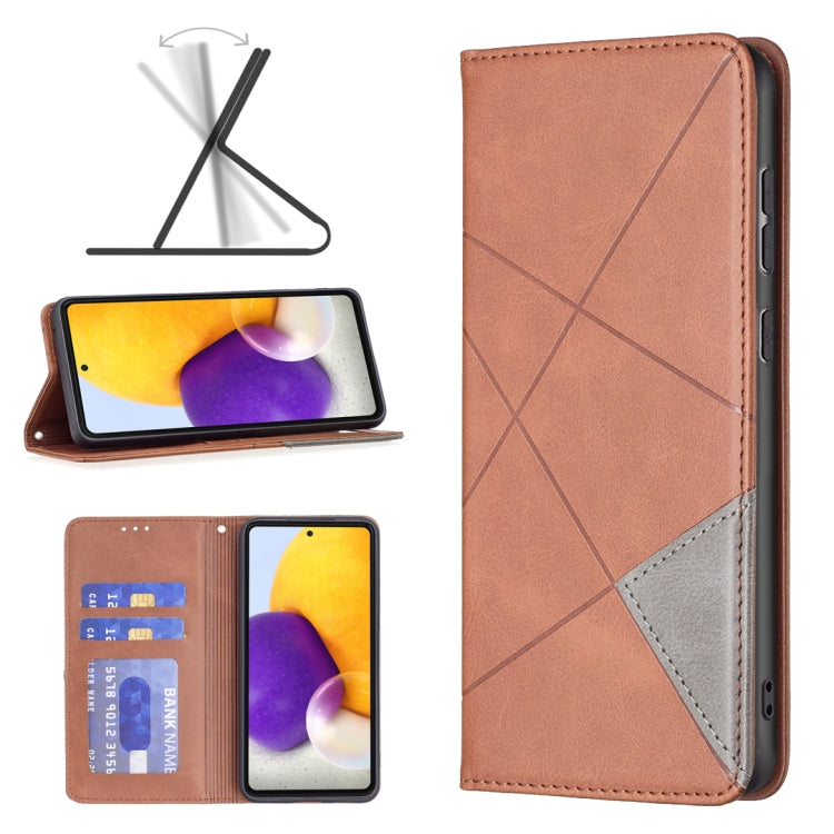 For Samsung Galaxy A73 5G Prismatic Invisible Magnetic Leather Phone Case