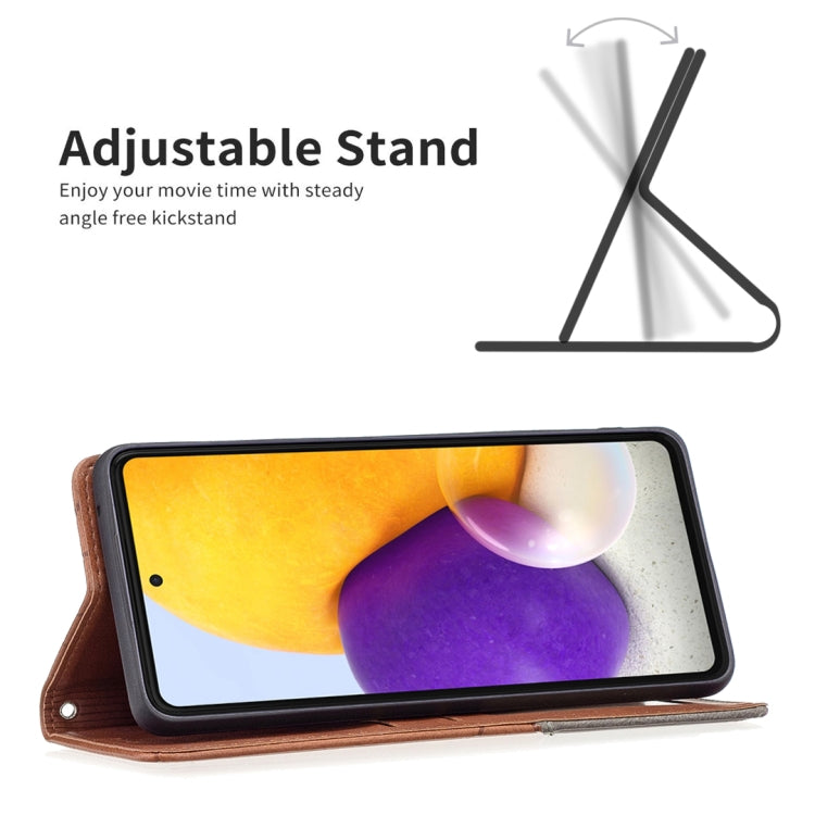 For Samsung Galaxy A73 5G Prismatic Invisible Magnetic Leather Phone Case
