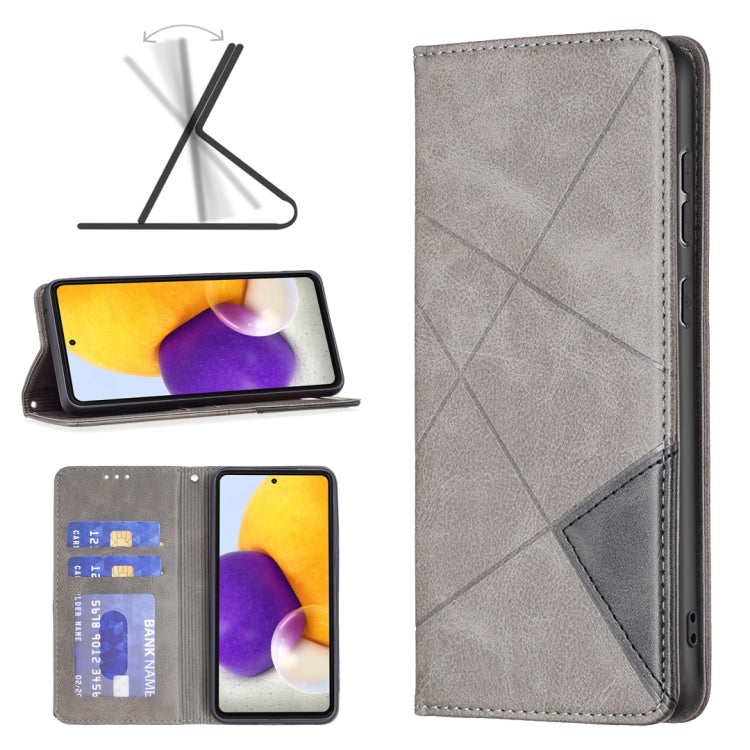 For Samsung Galaxy A73 5G Prismatic Invisible Magnetic Leather Phone Case