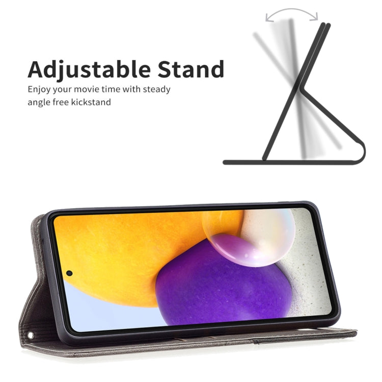 For Samsung Galaxy A73 5G Prismatic Invisible Magnetic Leather Phone Case