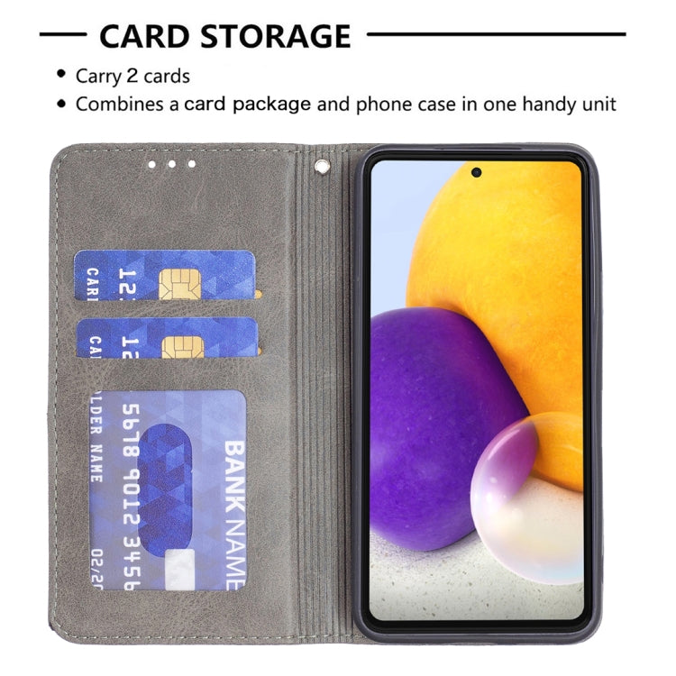 For Samsung Galaxy A73 5G Prismatic Invisible Magnetic Leather Phone Case