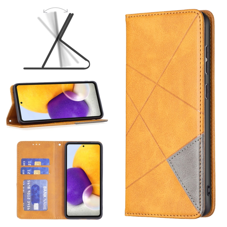 For Samsung Galaxy A73 5G Prismatic Invisible Magnetic Leather Phone Case